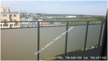 Oklejamy balkony w Warszawie- Folie matowe prywatyzujące na szklane balkony -FOLIA NA BALKON Wawa