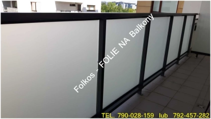 Oklejamy balkony w Warszawie- Folie matowe prywatyzujące na szklane balkony -FOLIA NA BALKON Wawa