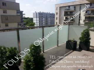 Folie matowe zewnetrzne prywatyzujące -Folie na BALKON Warszawa - Folia z usługą oklejania balkonu 