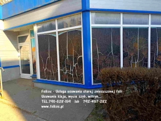 Usługa usuwania naklejek z witryn, usuwanie napisów, folii, kleju, mycie witryn Warszawa -Usługa 