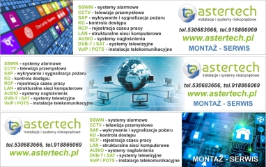 Montaż systemów alarmowych, kamer, sieci, kontroli dostępu  monitoring Szczecin i okolice