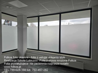 Folia mrożonka do oklejania szyb - Folkos folie matowe mrożone, szronione, mleczne -Sprzedaż, montaż