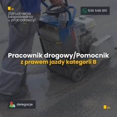 Pracownik drogowy/Pomocnik z prawem jazdy - delegacje - baza Ożarów Mazowiecki