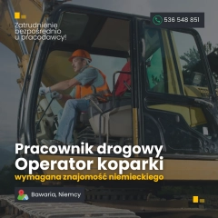Pracownik drogowy / Operator koparki / Specjalista robót asfaltowych ze znajomością niemieckiego